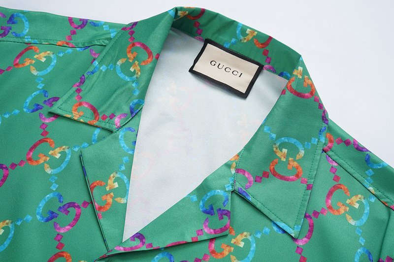 Рубашка Gucci Connected Logo With Dots "Green" фото № 4