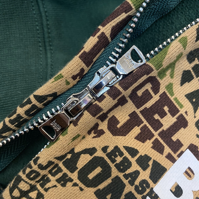 Худи A Bathing Ape The Halves Of The Hood Are Multicolored ZIP "Green" фото № 5