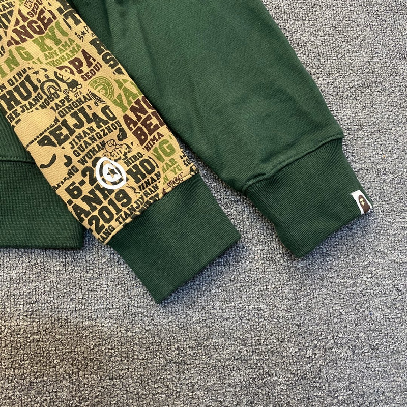 Худи A Bathing Ape The Halves Of The Hood Are Multicolored ZIP "Green" фото № 8