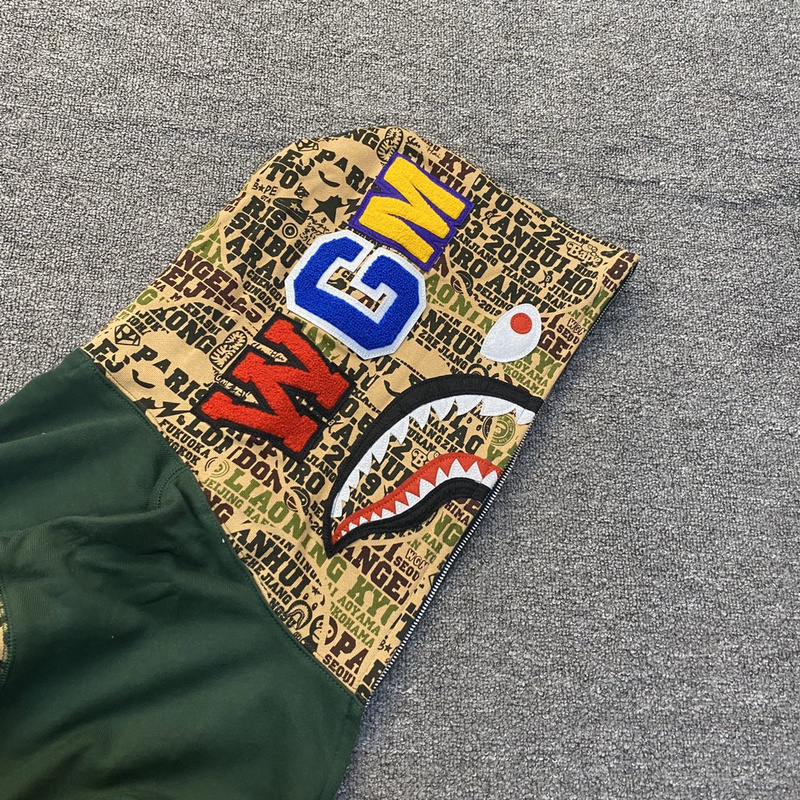 Худи A Bathing Ape The Halves Of The Hood Are Multicolored ZIP "Green" фото № 9
