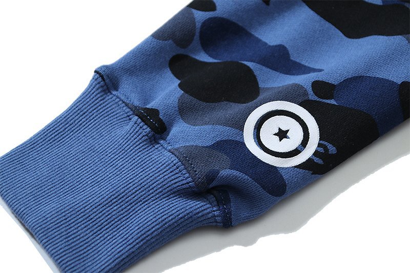 Худи A Bathing Ape Two Personalities - ZIP "Red/Blue" фото № 4