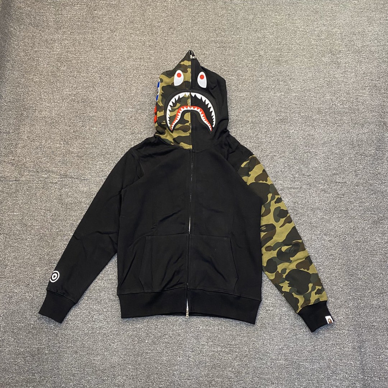 Худи A Bathing Ape Buttoned Head "Black" фото № 3