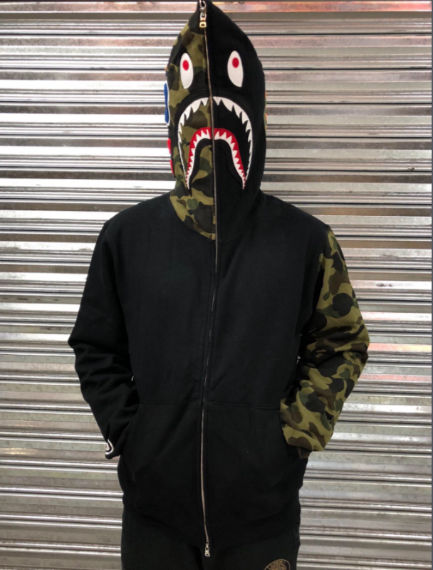 Худи A Bathing Ape Buttoned Head "Black" фото № 5