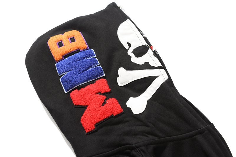 Худи A Bathing Ape Half Skull Half Shark Hood Zip "Black" фото № 3