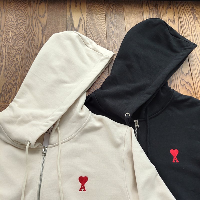 Худи Amiri Cotton With Red Logo ZIP "Black" фото № 5