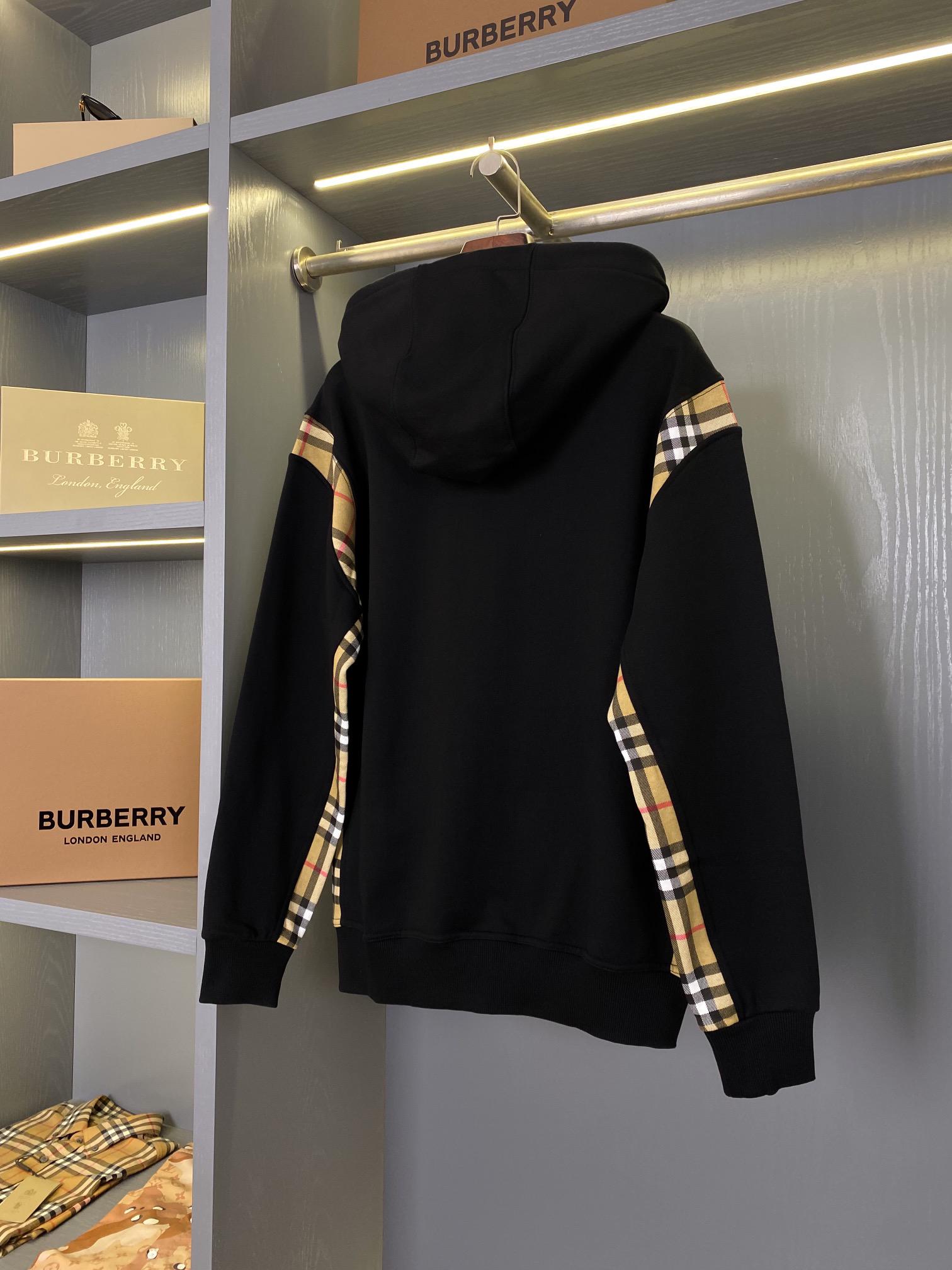 Худи Burberry Checked Print On The Sides "Black" фото № 7
