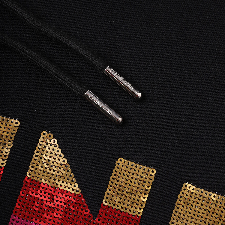 Худи Celine Logo Made Of Sequins "Black" фото № 4