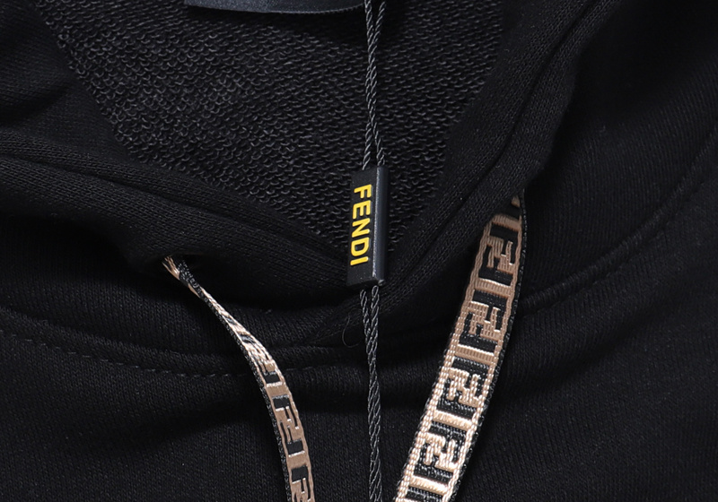 Худи Fendi Brand Style Sleeve "Black" фото № 6