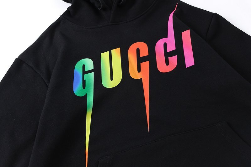 Худи Gucci Kangaroo Pocket Thorny Logo "Black" фото № 4