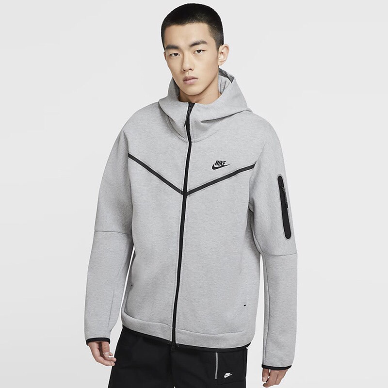 Толстовка Nike Tech Fleece V-line Zipper "Gray" фото № 2