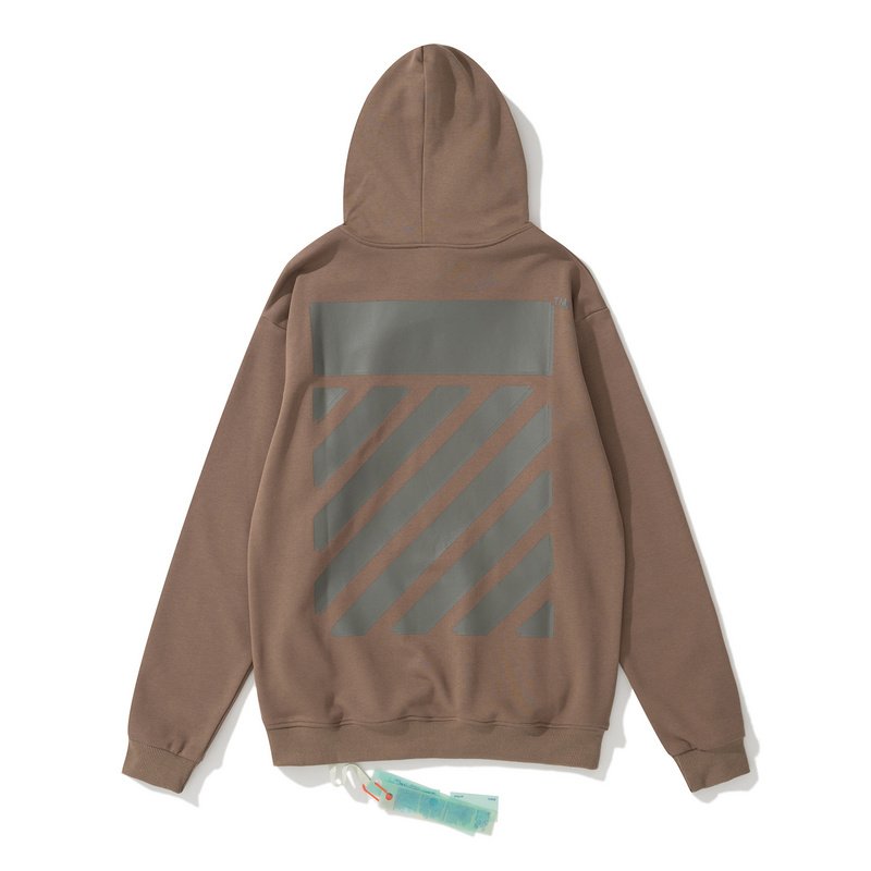 Худи Off White With Gray Diagonal Stripes "Brown" фото № 3