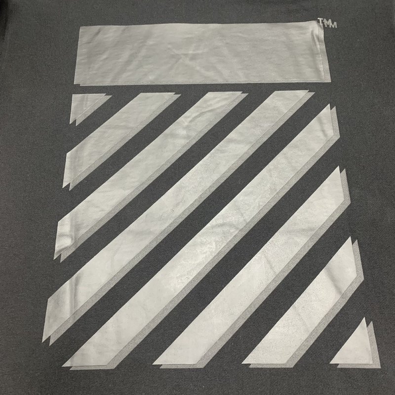 Худи OFF-White Gray Rectangle Diagonal Stripes "Black" фото № 4