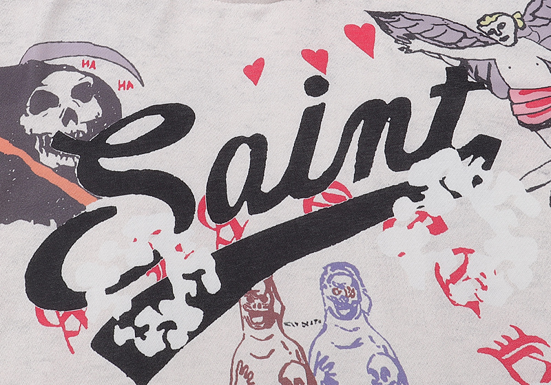 Худи Saint Michael Good And Evil "White/Gray" фото № 5