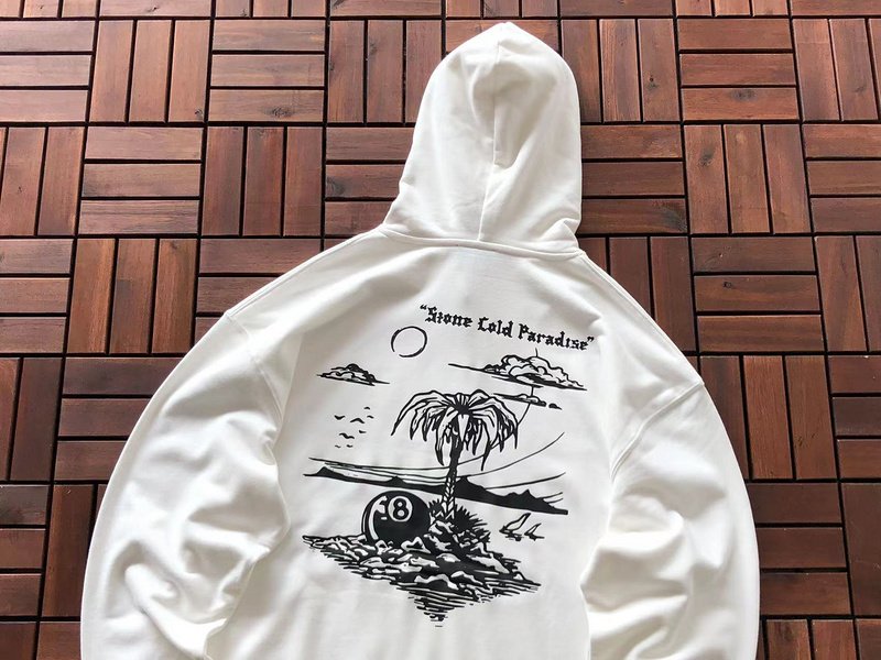 Худи Stussy Palm Tree With Billiard Ball "White" фото № 6