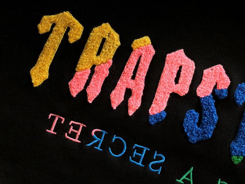 Худи Trapstar Wide Front Pocket And Three Color Embroidered Logo "Black" фото № 7