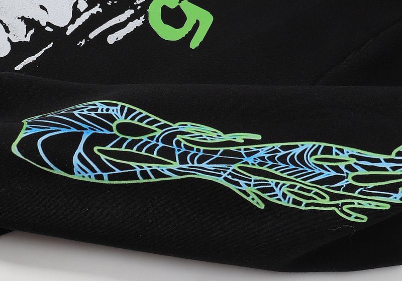 Худи Juice Wrld Sp5der 55555 With Logo "Black" фото № 6