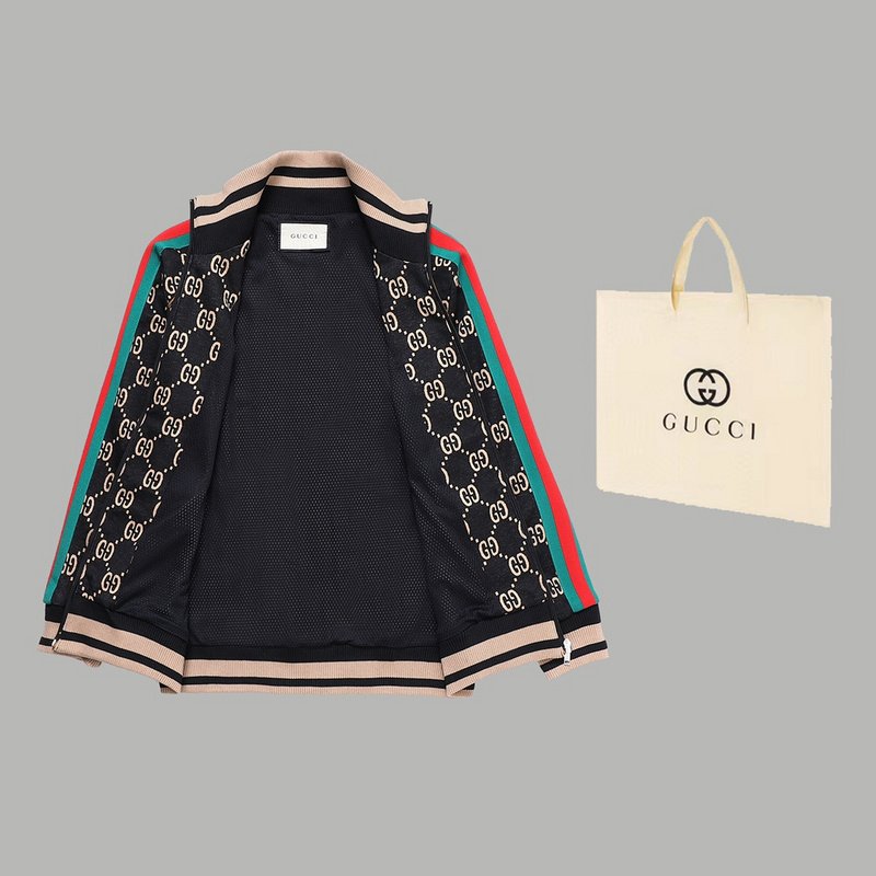 Олимпийка Gucci With Stripes On The Sleeves "Black/Beige" фото № 2