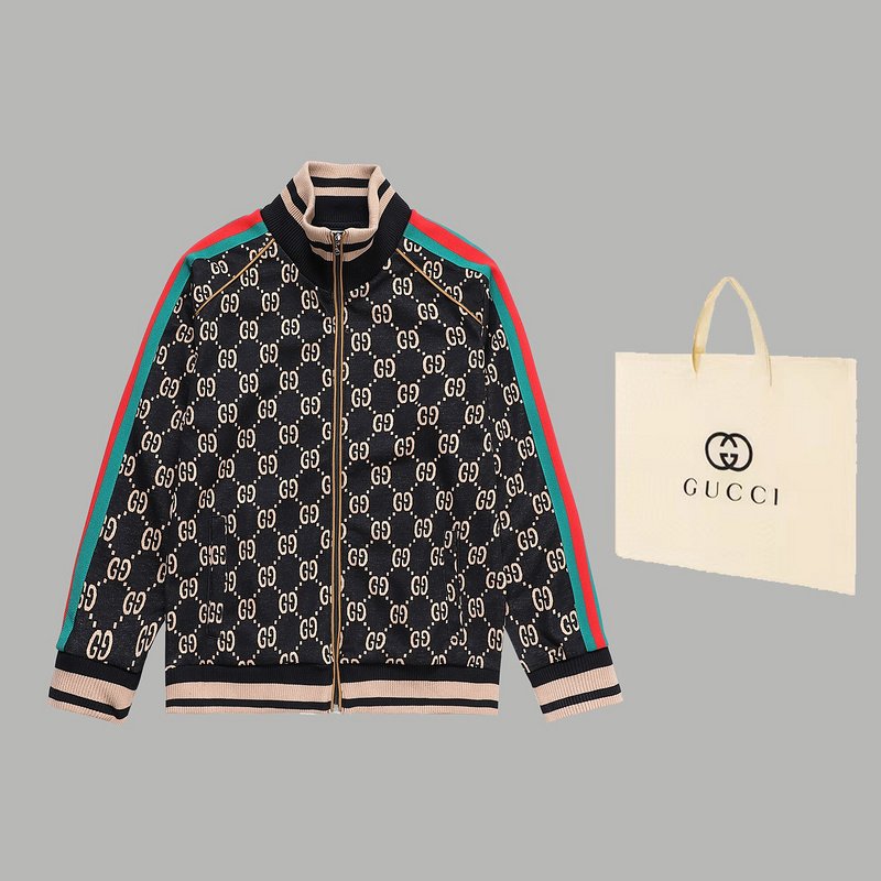 Олимпийка Gucci With Stripes On The Sleeves "Black/Beige" фото № 5