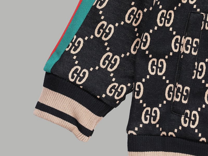Олимпийка Gucci With Stripes On The Sleeves "Black/Beige" фото № 7