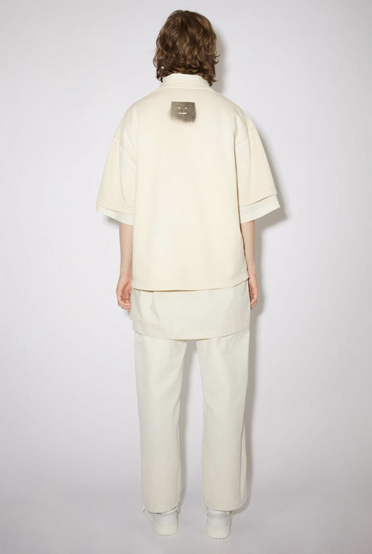 Футболка Acne Studios Face Logos "Milky" фото № 4