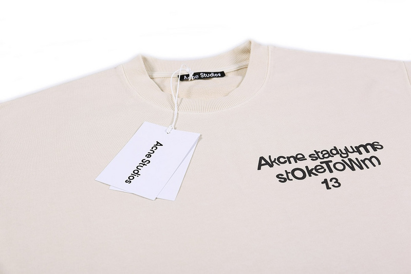 Футболка Acne Studios Face Logos "Milky" фото № 5