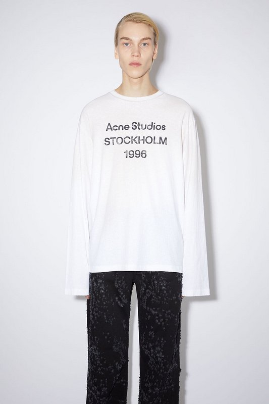 Лонгслив Acne Studios Inscription Stockholm 1996 "White" фото № 7