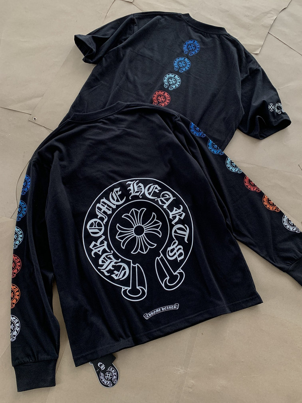 Лонгслив Chrome Hearts Long and Short Sleeve Logo print "Black" фото № 3