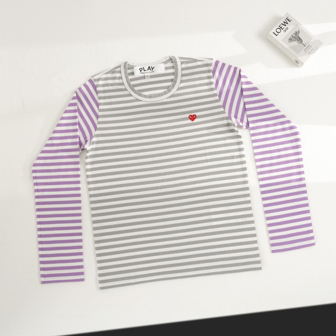 Лонгслив Comme des Garçons Play Sleeve Multicolors "Gray/Violet" фото № 2