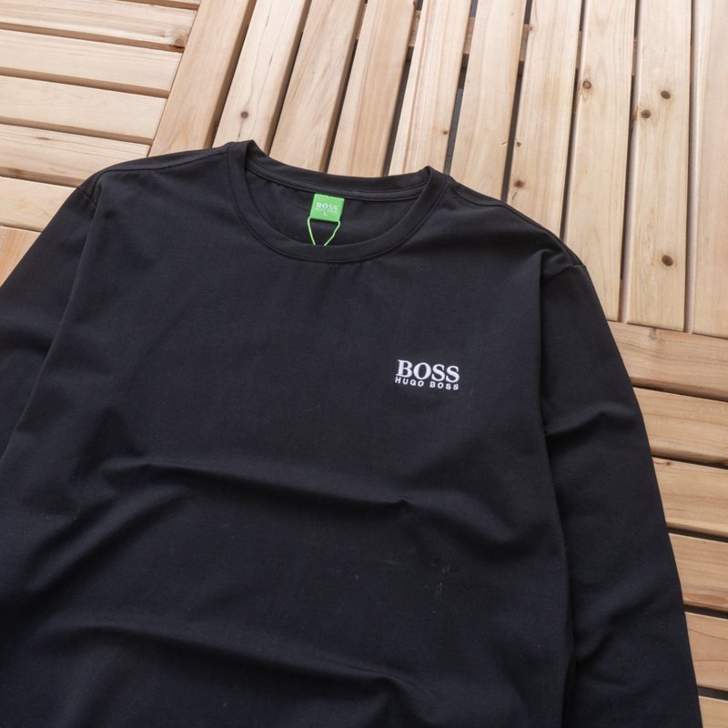 Футболка Hugo Boss Long Sleeves Brand Logo "Black" фото № 2