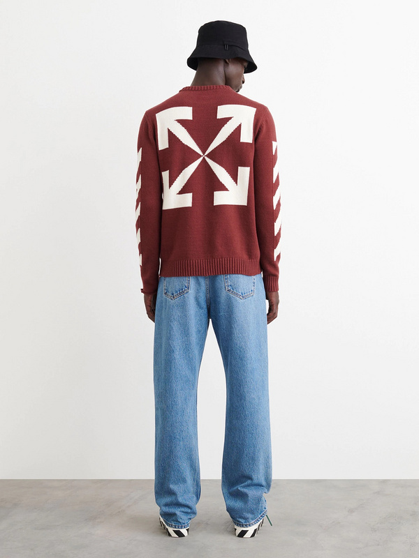 Лонгслив Off White Striped Sleeves "Red" фото № 6