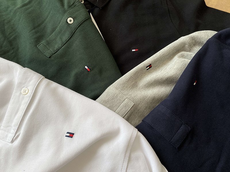 Лонгслив Tommy Hilfiger Small Logo And Button Collar "Green" фото № 3