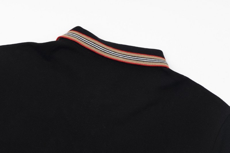 Поло Burberry Striped Collar "Black" фото № 8