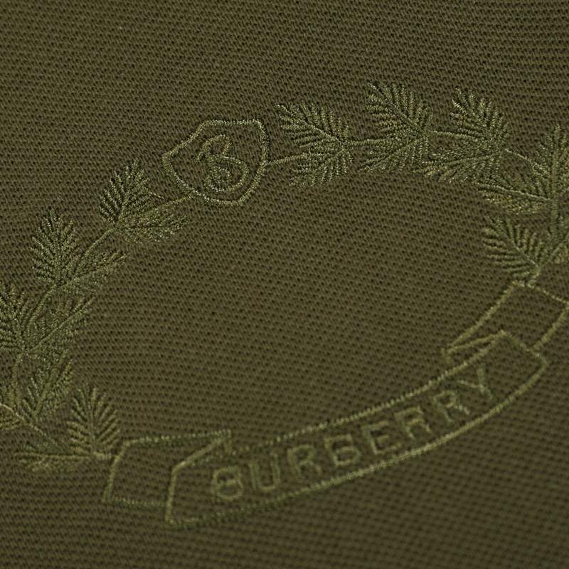 Поло Burberry With A Ribbon With Wreath Logo "Green/Brown" фото № 4