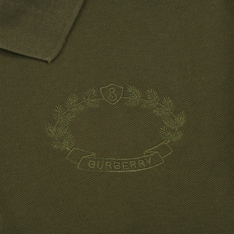 Поло Burberry With A Ribbon With Wreath Logo "Green/Brown" фото № 6