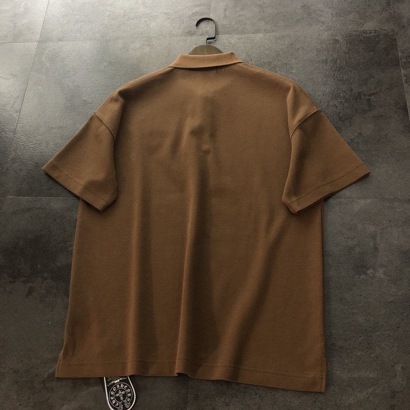 Поло Chrome Hearts With Fabric Logo "Brown" фото № 7