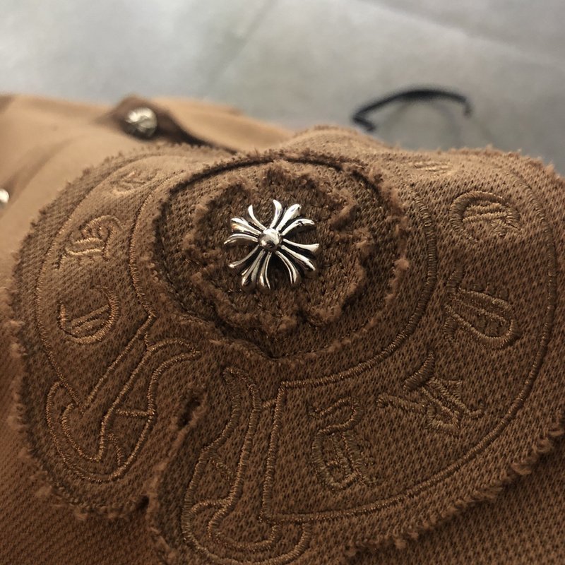 Поло Chrome Hearts With Fabric Logo "Brown" фото № 8