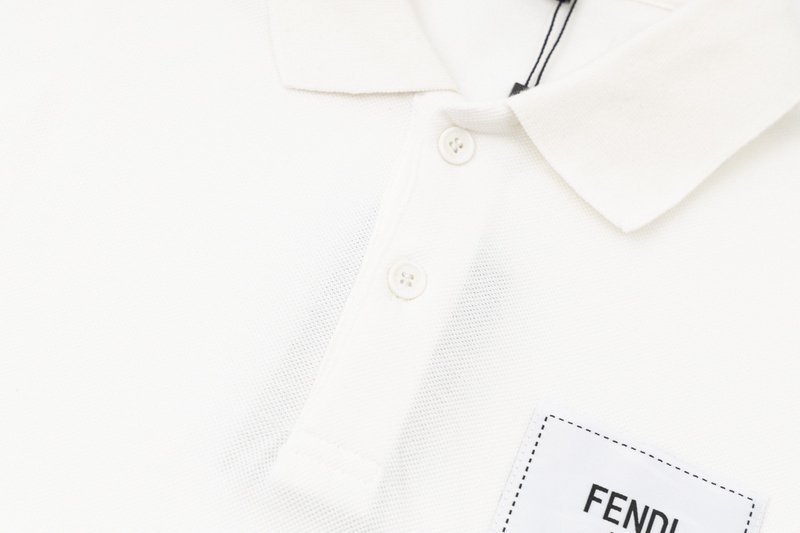 Поло Fendi With Patch Logo "White" фото № 5