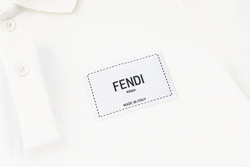 Поло Fendi With Patch Logo "White" фото № 8