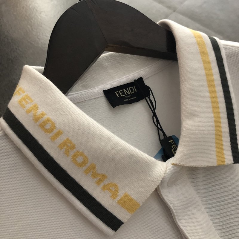 Поло Fendi With Yellow Lines "White" фото № 4