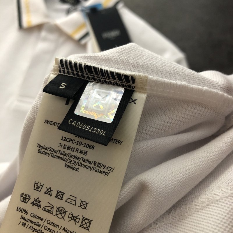 Поло Fendi With Yellow Lines "White" фото № 5