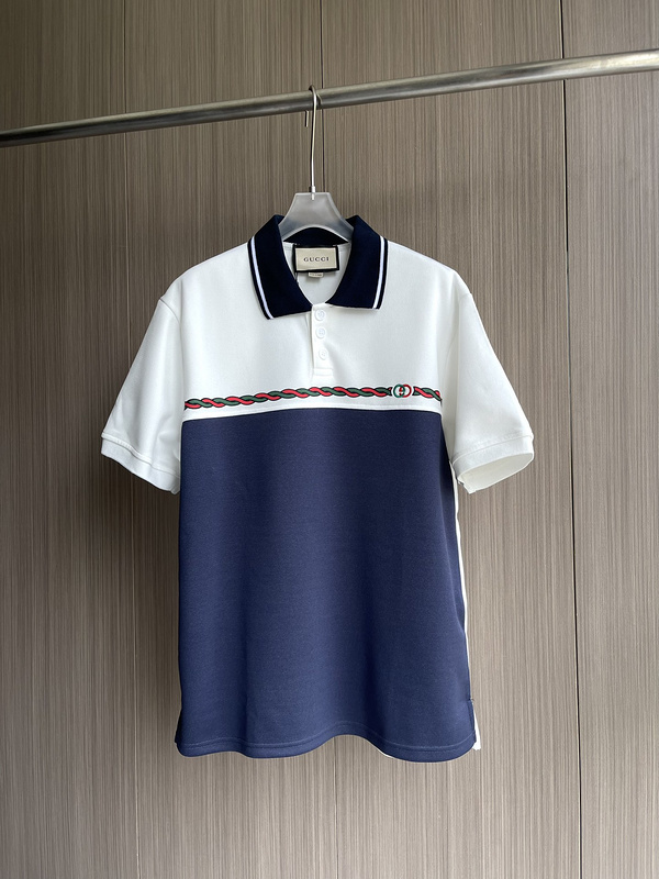 Поло Gucci Plexus With The Brand Sign "White/Blue" фото № 3