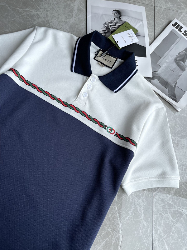 Поло Gucci Plexus With The Brand Sign "White/Blue" фото № 6