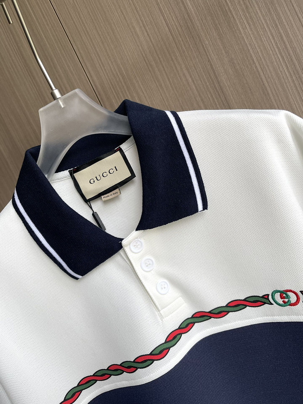 Поло Gucci Plexus With The Brand Sign "White/Blue" фото № 7
