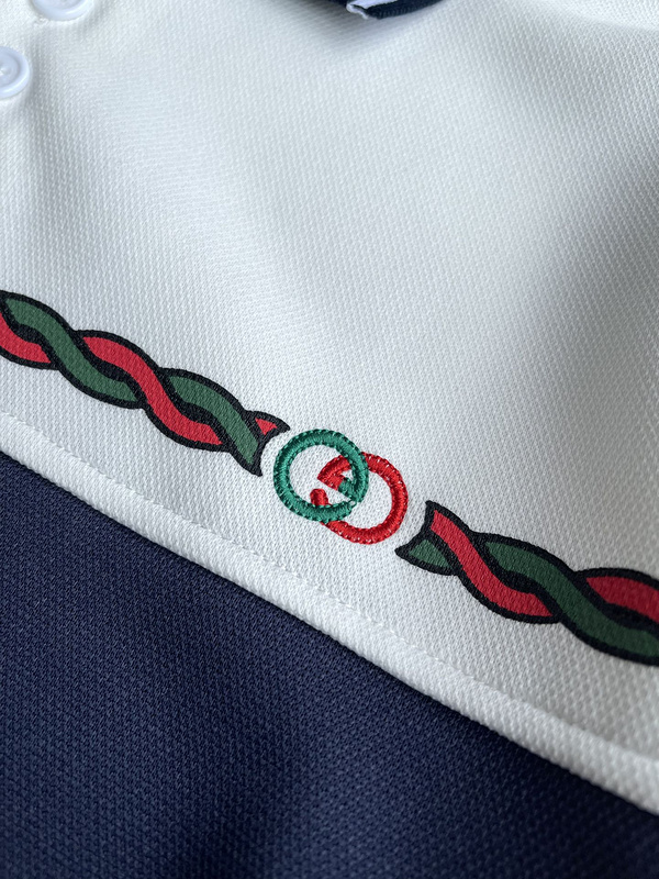 Поло Gucci Plexus With The Brand Sign "White/Blue" фото № 8