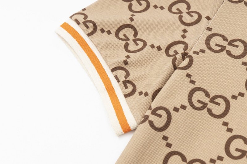 Поло Gucci With The Letters GG Intertwined "Beige/Brown" фото № 6