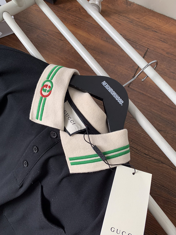 Поло Gucci Collar Logo "Black" фото № 3