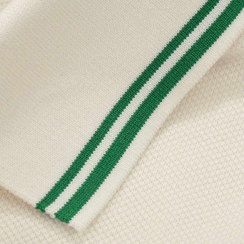 Поло Gucci Green Logo On The Pocket "Cream" фото № 8