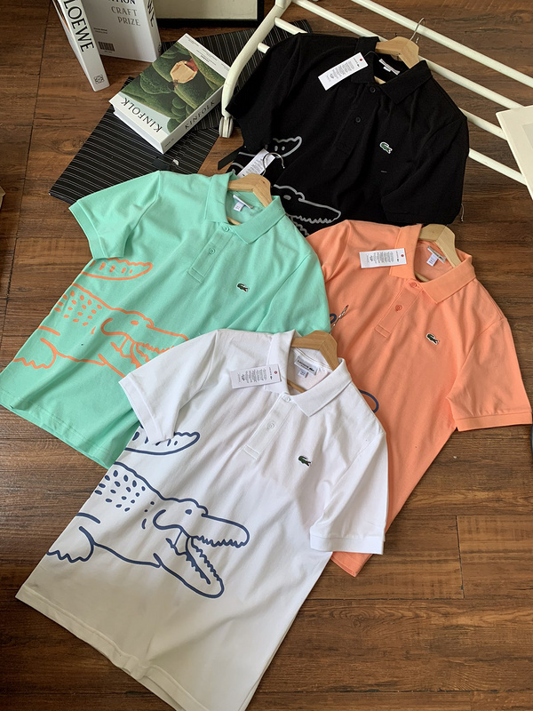 Поло Lacoste Half Logo “Peach” фото № 6