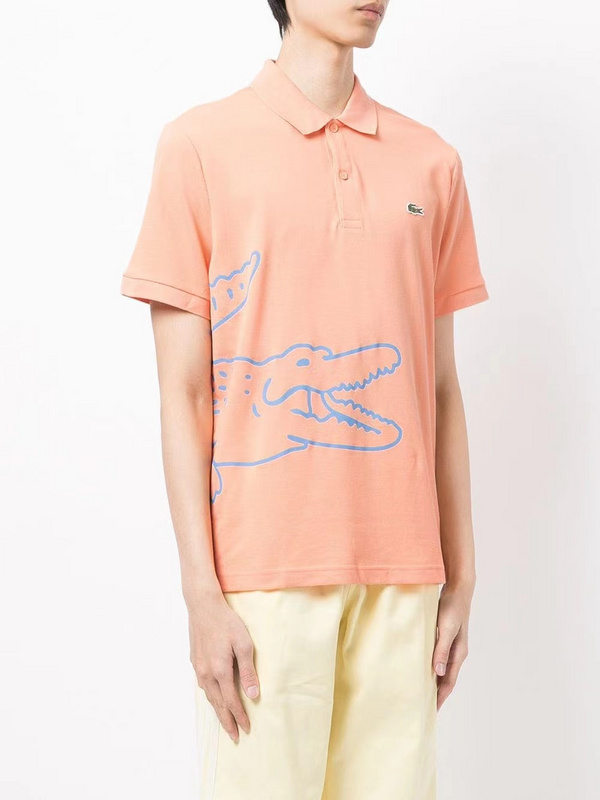 Поло Lacoste Half Logo “Peach” фото № 8