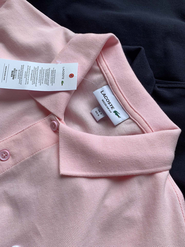 Поло Lacoste Very Small Crocodile Logo "Pink" фото № 5